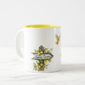 Yellow Lemon Tree Farm Bird   ツートーンマグカップ (正面左)