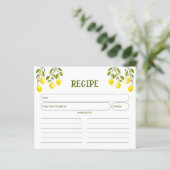 Yellow Lemon, Watercolor Kitchen Recipe Card (スタンド正面)