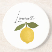 Yellow Lemon with Green Leaves | Fresh Citrus コースター (正面)