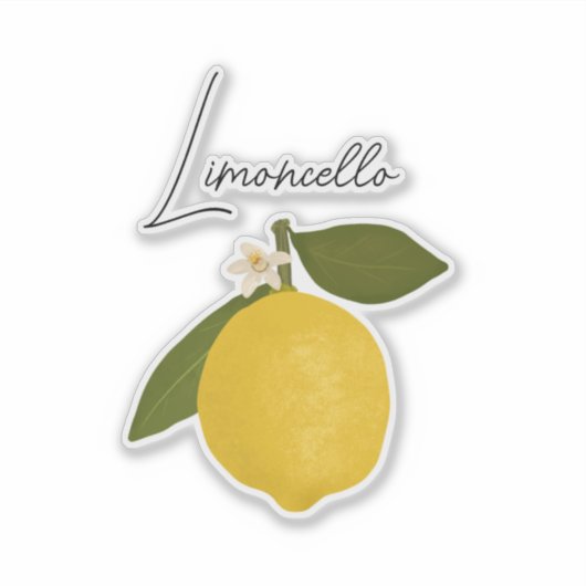 Yellow Lemon with Green Leaves | Fresh Citrus シール (正面)