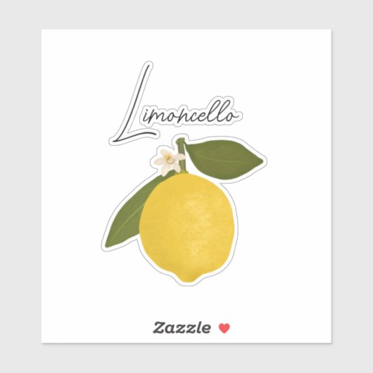 Yellow Lemon with Green Leaves | Fresh Citrus  シール (シート)