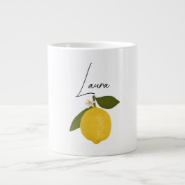 Yellow Lemon with Green Leaves | Fresh Citrus  ジャンボコーヒーマグカップ