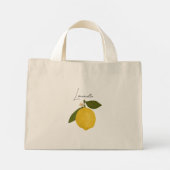 Yellow Lemon with Green Leaves | Fresh Citrus  ミニトートバッグ (裏面)