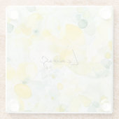 Yellow Lemons Abstract ガラスコースター (裏面)