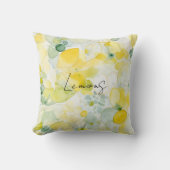 Yellow Lemons Abstract クッション (正面)