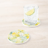 Yellow Lemons Abstract コースター (側面)