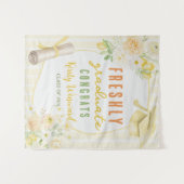 Yellow Lemons and Flowers Graduation Tapestry タペストリー (正面(横))