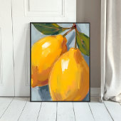 Yellow Lemons Citrus Watercolor ポスター