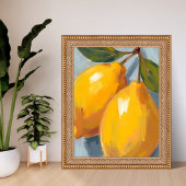 Yellow Lemons Citrus Watercolor ポスター