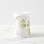 Yellow Lemons Fruit   ボーンチャイナマグカップ (正面)