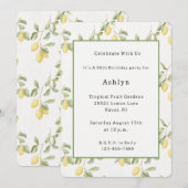 Yellow Lemons Fruit Birthday   招待状 (正面/裏面)