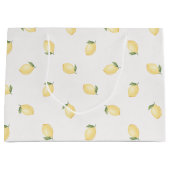 Yellow Lemons Fruit Bridal Shower ラージペーパーバッグ (正面)