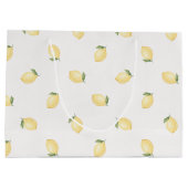 Yellow Lemons Fruit Bridal Shower ラージペーパーバッグ (裏面)