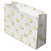 Yellow Lemons Fruit Bridal Shower ラージペーパーバッグ (裏面アングル)