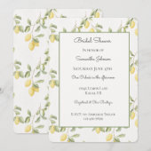 Yellow Lemons Fruit Bridal Shower 招待状 (正面/裏面)