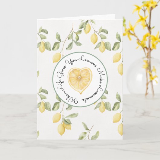 Yellow Lemons Fruit Lemonade カード (黄色い花)