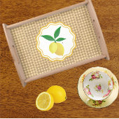 Yellow Lemons Green Leaves White Background キッチンタオル