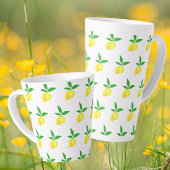 Yellow Lemons Green Leaves White Background キッチンタオル