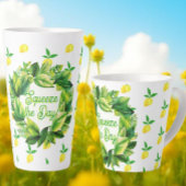 Yellow Lemons Monogram  カフェラテマグ
