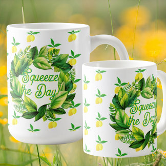 Yellow Lemons Squeeze the Day! Coffee Mug コーヒーマグカップ