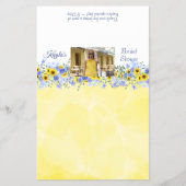 Yellow, Light Blue Bridal Shower Candy Bar Label チラシ (正面)
