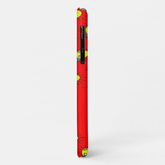 Yellow light bulbs on red Case-Mate iPhoneケース (裏面/左)
