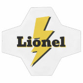 Yellow lighting bolt strike flash logo custom name サッカーボール (フラット)