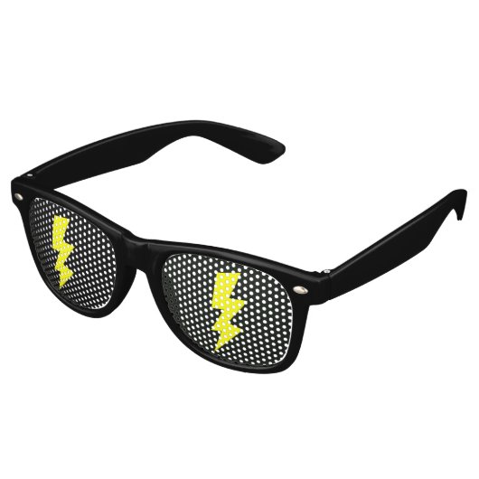 Yellow lightning bolt party shades sunglasses レトロサングラス (アングル)