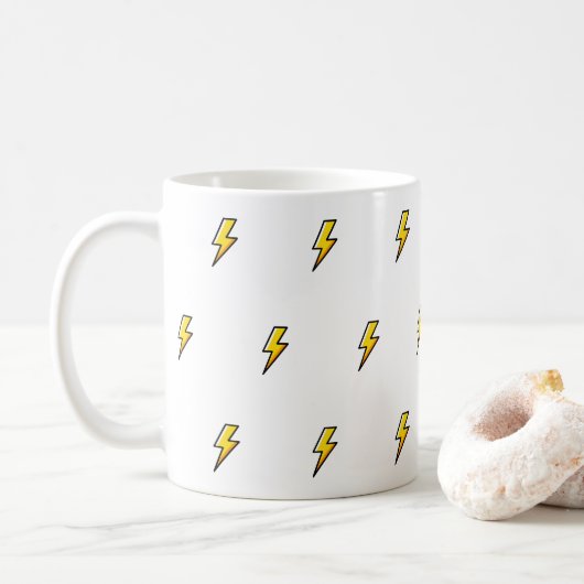 Yellow Lightning Mug Design コーヒーマグカップ (ドーナツ)