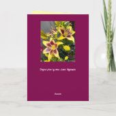 Yellow Lily Lilies Flower floral Mothers Day Card カード (裏面)