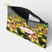 Yellow Lily Lilies Flower Girls Name アクセサリーポーチ (見開き)