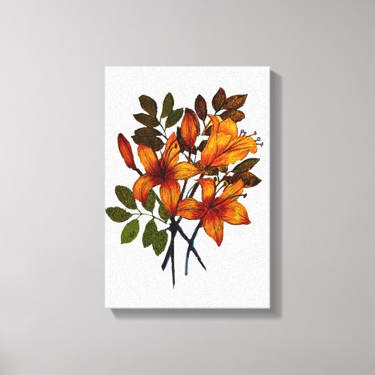 Yellow Lily Print on Canvas キャンバスプリント (正面)