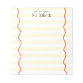 Yellow Line Personalized Teacher Notepad ノートパッド