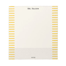 Yellow Lines Elegant Frame Teacher Notepad ノートパッド