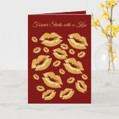 Yellow Lip Print Flirtatious Fun カード (黄色い花)