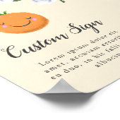 Yellow Little Cutie Clementine Baby Shower Sign ポスター (角)