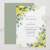 Yellow Lush Botanical Wedding 招待状 (正面/裏面)