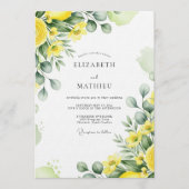 Yellow Lush Botanical Wedding 招待状 (正面)