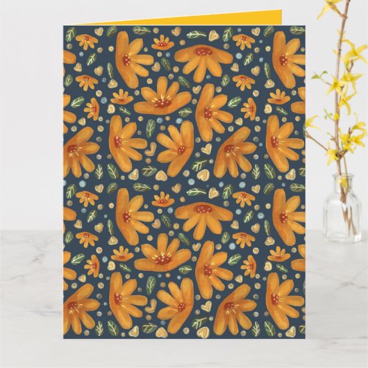 Yellow Luxe Florals カード (黄色い花)