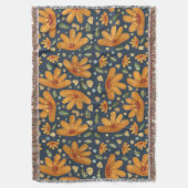 Yellow Luxe Florals スローブランケット (正面縦)