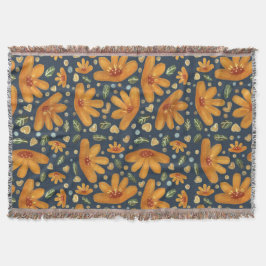 Yellow Luxe Florals スローブランケット