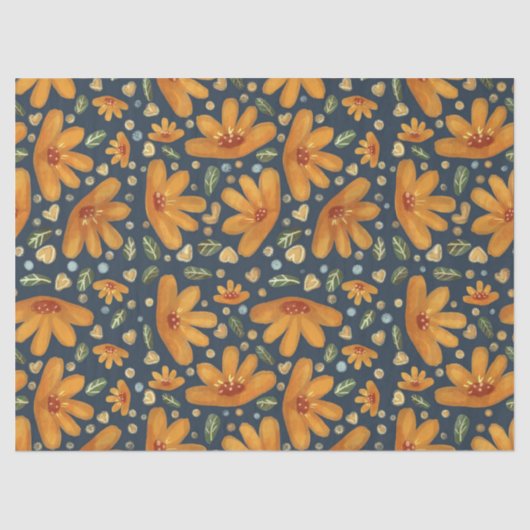 Yellow Luxe Florals 薄葉紙 (正面)