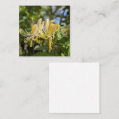 Yellow Macro Honeysuckle スクエア名刺 (正面/裏面)