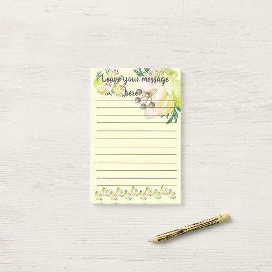 Yellow Magnolia 離れ Your Message Post-It Notes ポストイット (デスク上)
