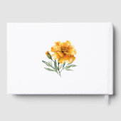Yellow Marigold Elegant Floral Watercolor Wedding  ゲストブック (裏面)