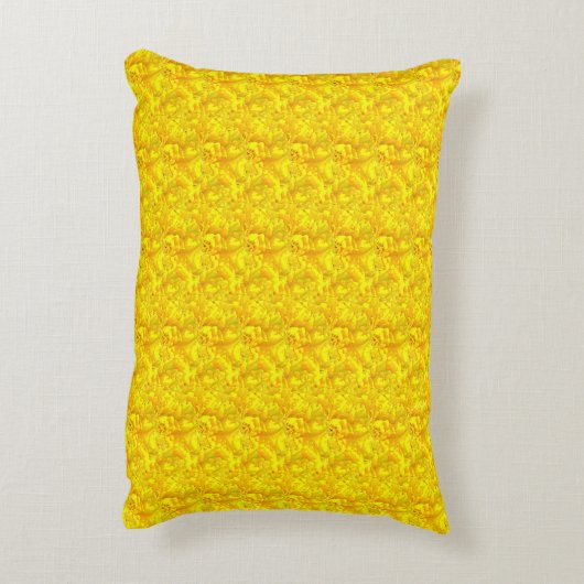 Yellow Marigold Floral Seamless Pattern アクセントクッション (裏面(縦))