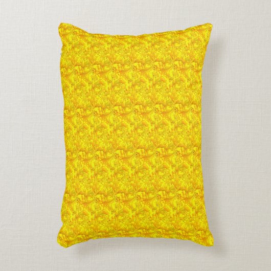 Yellow Marigold Floral Seamless Pattern アクセントクッション (正面(垂直))