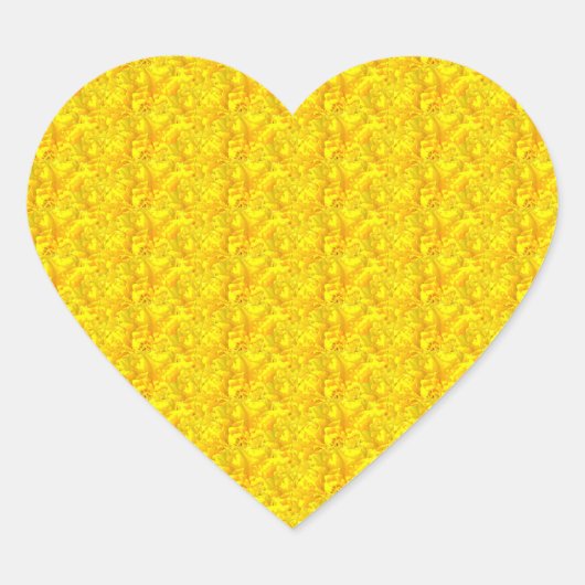Yellow Marigold Floral Seamless Pattern ハートシール (正面)