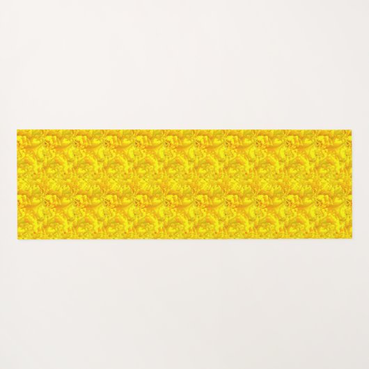 Yellow Marigold Floral Seamless Pattern ヨガマット (裏面(横))