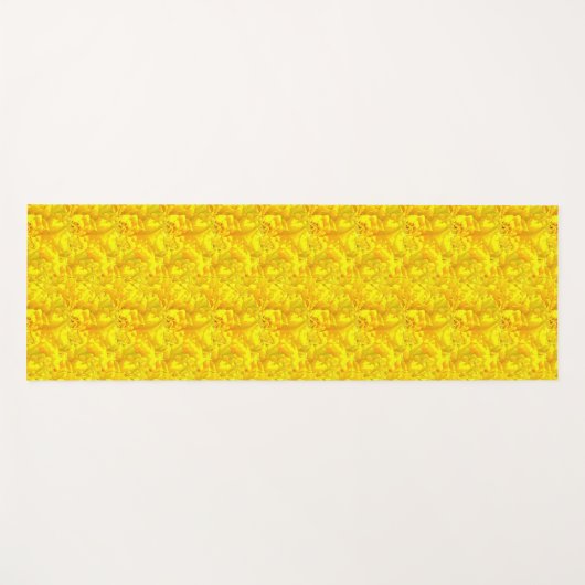 Yellow Marigold Floral Seamless Pattern ヨガマット (正面(横))